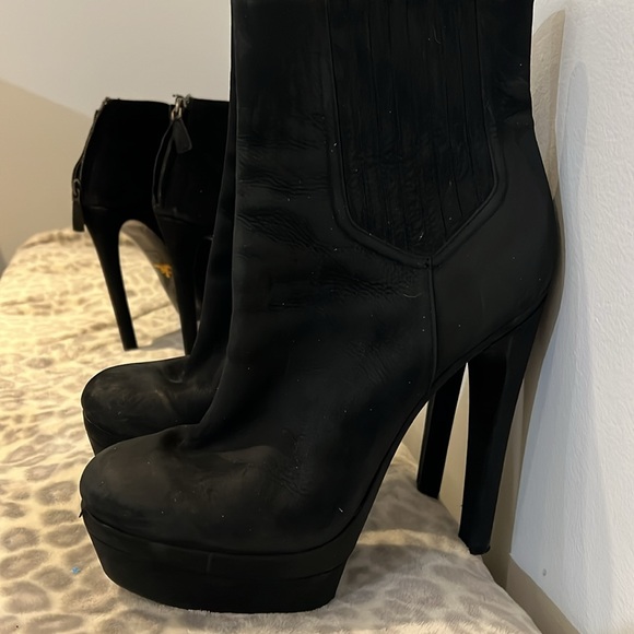 Rachel zoe black suede platform booties size 8 - Picture 3 of 5